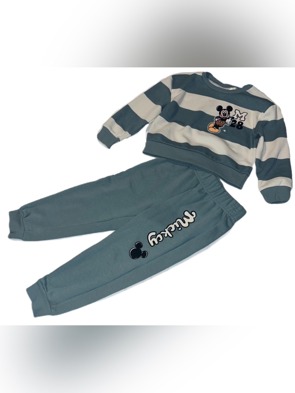 Disney Striped Kids Boys 2 Pc Mickey & Friends Sweatshirt Pant set 3T - Picture 6 of 13